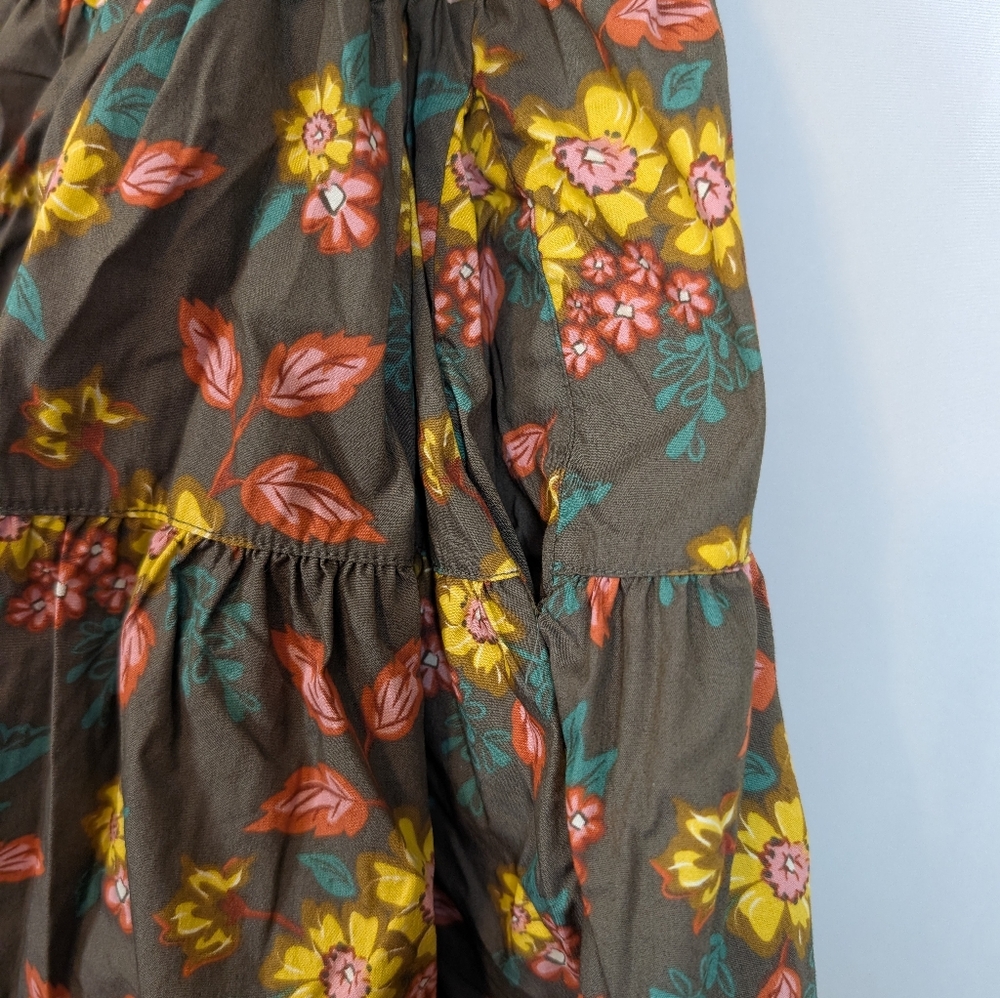 Wildflowers Sundress Girls Size 6 Brown Yellow Floral Fall Colors - Picture 11 of 11
